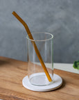 Curved Amber Glass Straw