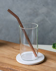 Curved Bronze Glass Straw