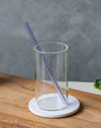 Straight Lavender Glass Straw