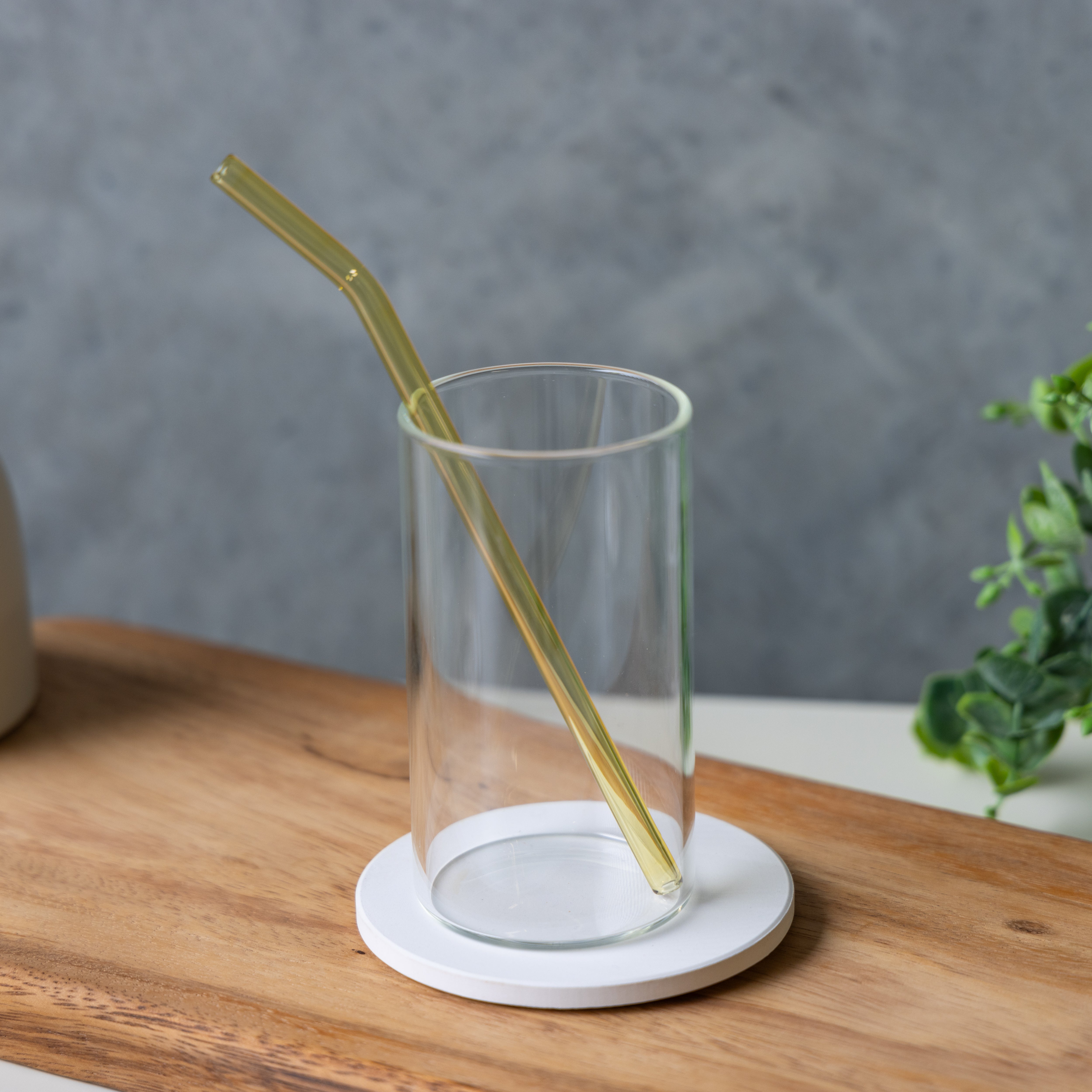 Curved Gold Glass Straw