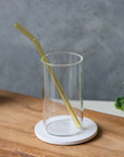 Curved Gold Glass Straw