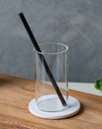 Straight Black Glass Straw