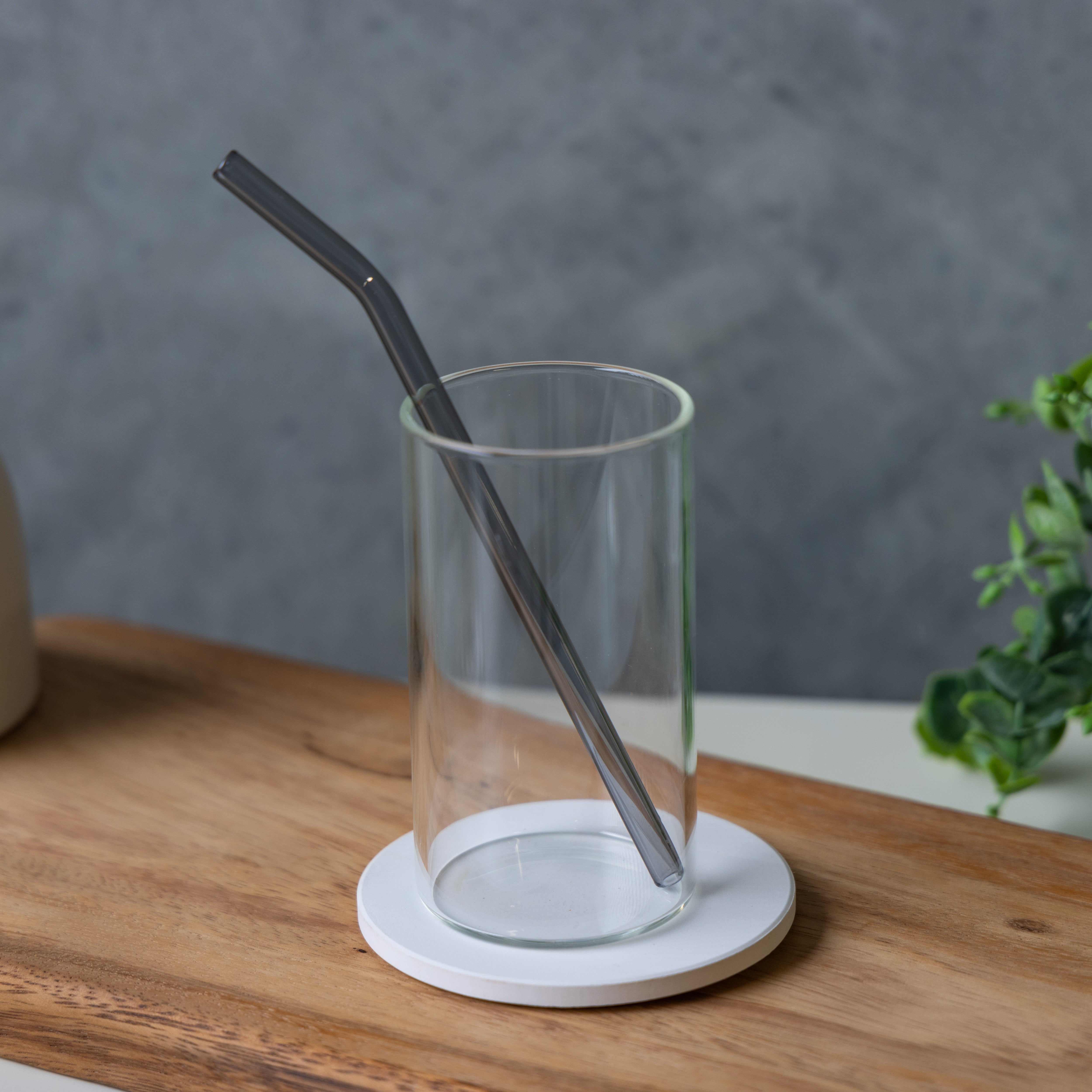 Curved Smoke Glass Straw